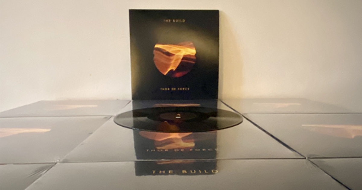 This is a picture of the vinyl edition of the album The Build by Thor De Force